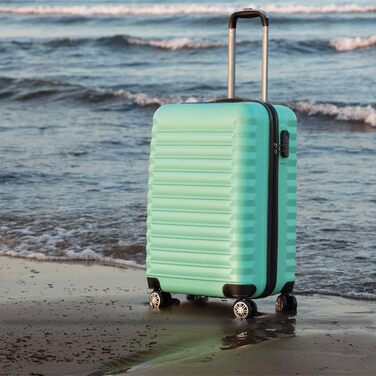 Набір валіз NUMADA 4 шт. (75см, 63см, 53см, культиватор), ABS, міцний, мінтовий