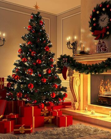 Набір прикрас на ялинку на Різдво, 42 шт. Ялинкові кулі, кульки Різдвяні, червоний, зелений, золотий. Підходить для святкування Різдва, вечірок, вінків. Преміум якість