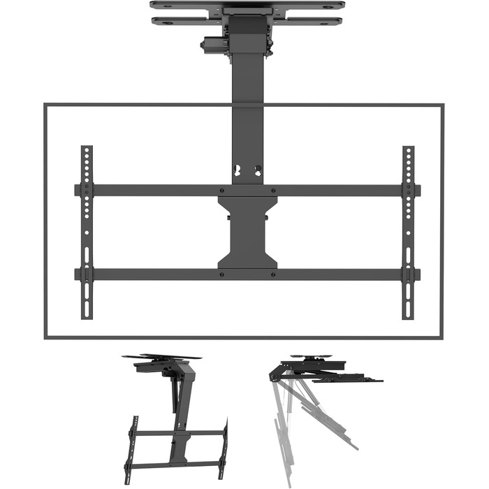 Xantron DEHA-600E Electric Tilt, Swivel & Fold-Down TV Ceiling Mount - 32-75 Inch - Voice Control Remote Included