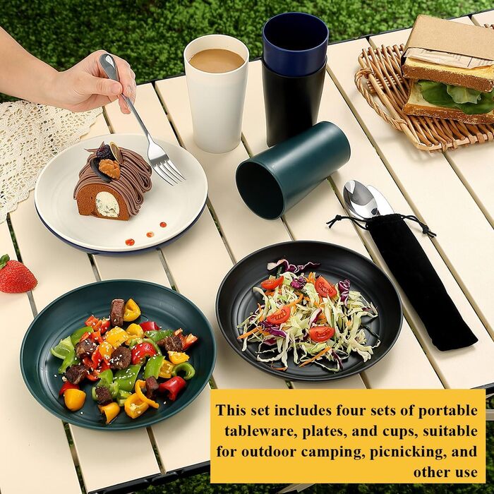 Набір кухонного приладдя для кемпінгу Homquen: посуд, інструменти для приготування їжі, аксесуари для дому на колесах, пікніків, грилю та туризму