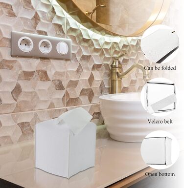 Набір аксесуарів для ванної кімнати, 10 предметів: сміттєвий бак, тримач для зубних щіток, мильниця, дозатор мила, тримач для унітазного йоржика, контейнер для ватних паличок, кришка для серветок (білий)