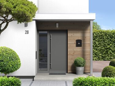 Поштова скринька ARREGUI Compact E5731 з оцинкованої сталі, біла (S, DIN A5), вулична, водонепроникна, з табличкою для імені, 2 ключі, легкий монтаж