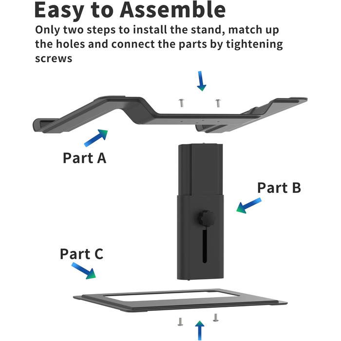 Підставка для ноутбука Soundance настільна, регульована, чорна, 10-17.3 дюймів
