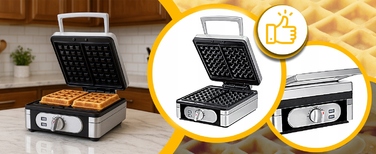 Вафельниця GOFROWNICA 1400W XXL на 2 вафлі з регулюванням температури для пухких та хрумких вафель, міцна конструкція
