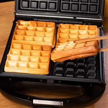 Sandwichmaker Cecotec Rock'nToast Family: 1500W, 4 вафлі, антипригарне покриття, сталевий корпус