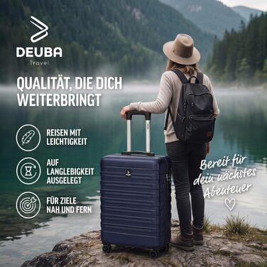 Набір дорожніх валіз Deuba TRAVEL з твердим корпусом, 3 предмети, темно-синій
