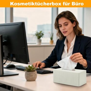 Коробка для серветок з екошкіри PU: сучасний прямокутний диспенсер для серветок з магнітною кришкою для дому та офісу, білий