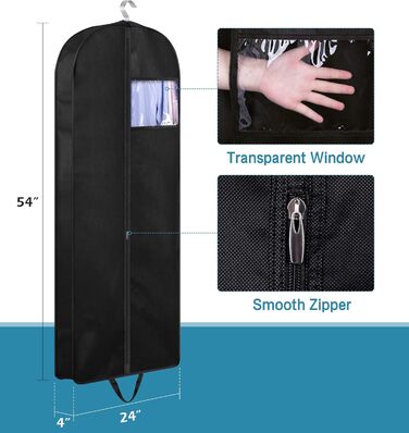 Органайзери для шафи KIMBORA 109,2 см (3 шт.) - для одягу, мантій, курток, сорочок. Зручні кишені для зберігання та подорожей