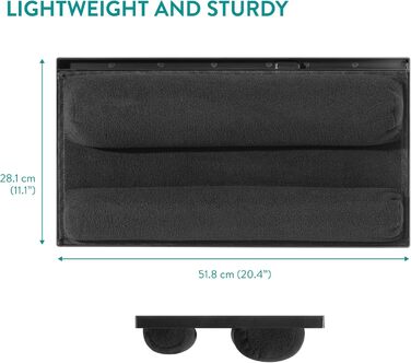 Підставка для ноутбука Navaris з пластику - для ліжка, дивана, планшета. 37,6x28x5,8 см. Підставка-подушка для ноутбука, 8 рівнів, з підкладкою для миші (Чорний)