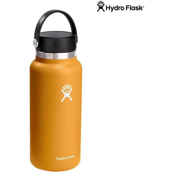 HYDRO FLASK - 1180ml (40oz) Water Bottle - Insulated Stainless Steel Water Bottle - Sports Bottle with Leak-Proof Flex Cap Lid & Strap - Dishwasher Safe Thermos Bottle - Wide Mouth Opening - (Flex Lid, Fossil)