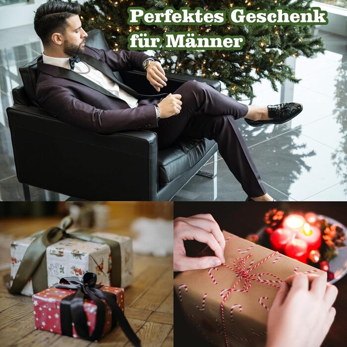 Чоловічий шкіряний браслет - подарунок для чоловіка, тата, дідуся. Чоловічі шкіряні браслети та намиста. Подарунок на День батька, Різдво, День святого Валентина. Чорний браслет-намисто