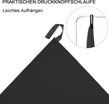 Набір рушників Leeyunbee з мікрофібри (2 шт.) - 160x80 см + 80x40 см, швидковисихаючі, для спорту, подорожей, пляжу (чорний)