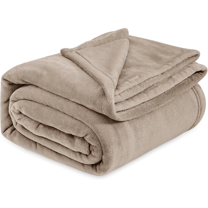 BEDSURE Флаєцева ковдра - тепла зимова ковдра, ковдра на диван XXL, велика ковдра для дому та відпочинку 220x240 см, м'яка ковдра для дивану (Світло-коричнева, 270 x 230 см)