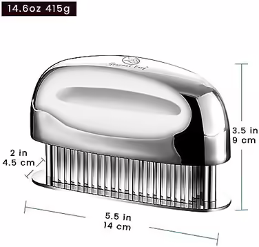 Meat Tenderizer with Ultra-Sharp Blades - Steak Meat Tenderizer made of 100% Stainless Steel - Meat Tenderizer for tenderizing Beef/Chicken/Pork/Veal/Steak - Dishwasher Safe