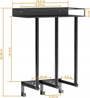 Настінний рушниківець для ванної кімнати з поличкою