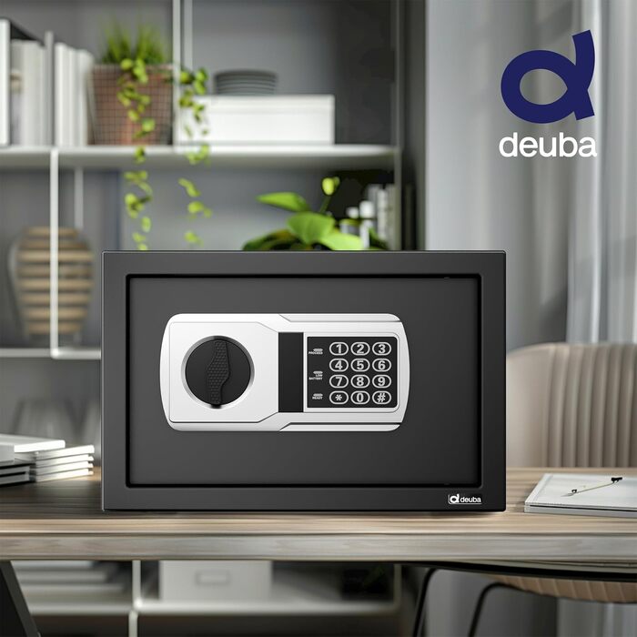 Сейф меблевий Deuba Tresor 31x20x20 см з кодовим замком, LED підсвіткою та ключем - чорний