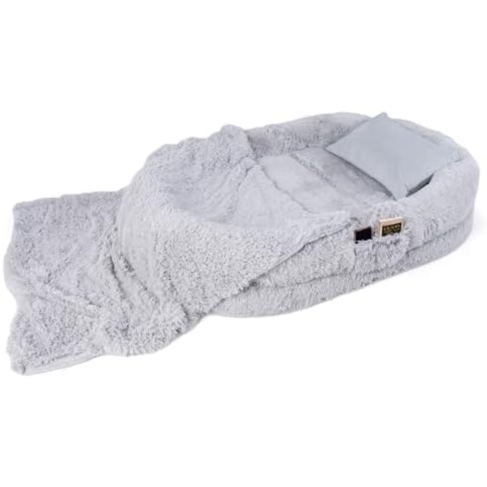 Ліжко для собак та людей FANTASK, велике ліжко з подушкою та ковдрою, ортопедичне, м'яке, можна прати