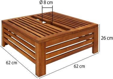 Deuba® Umbrella Stand Cover, FSC®-certified Acacia Wood, Garden Table Umbrella Stand Cover, Parasol Cover, Market Umbrella Cover, Garden Umbrella