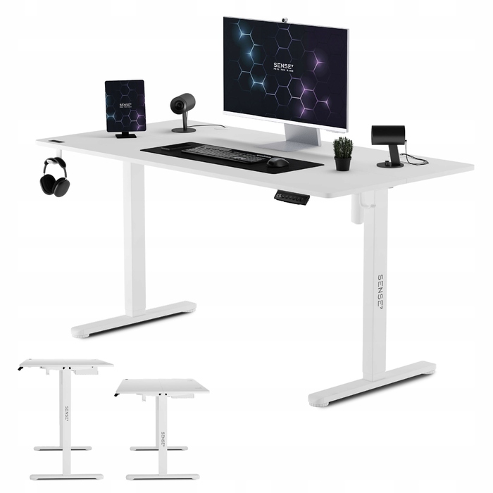 Електричний стіл з регулюванням висоти Sense7 Nojo, 140 x 70 x 118 см, білий