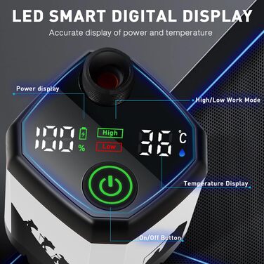 Портативна електродушова система Miaoke для кемпінгу, 7800 mAh, з цифровим дисплеєм та регулюванням температури