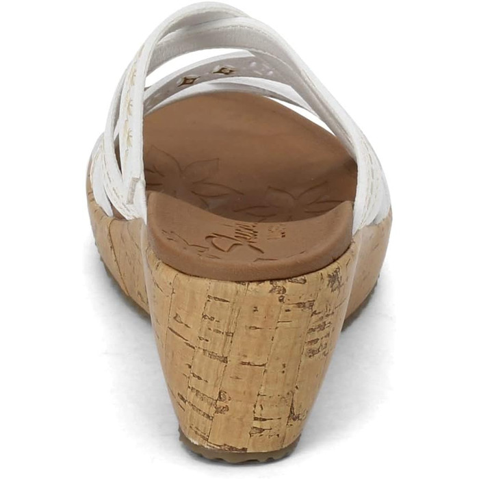 Босоніжки жіночі Skechers Beverlee Tiger Posse на танкетці, білі - 39 EU (широкі)