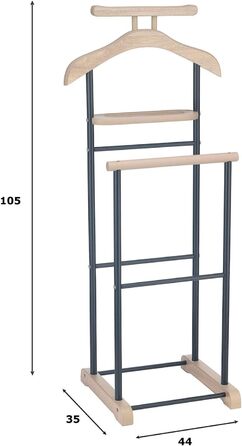 Стійка для одягу CARO-Möbel Medina з вішалкою для сорочок, вішалкою для штанів та полицею - стильна металева стійка для одягу з декором дуба Сонома/чорного кольору для спальні та інших приміщень