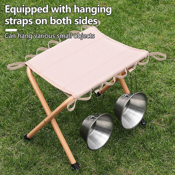 Складаний стільчик для кемпінгу та відпочинку на природі - XL, бежевий