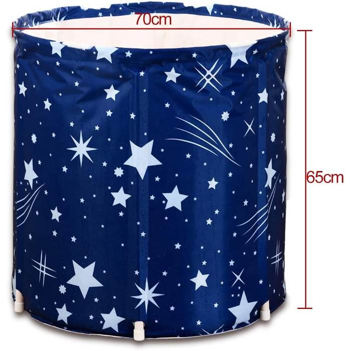 Foldable Bathtub, Foldable Bathtub, Foldable Bathtub, SPA Bathtub, Adult Bathtub, Plastic Bucket, 70x65 cm with Insulating Cotton, Blue Star