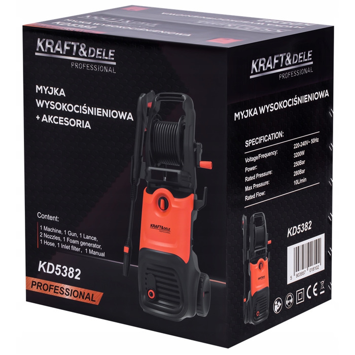 Мийка високого тиску Kraft&Dele 250 бар, 3200 Вт