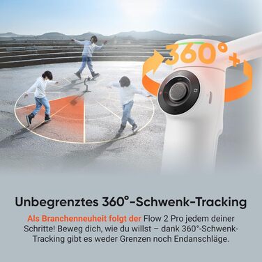 Insta360 Flow 2 Pro Creator Bundle Gray: Стабілізатор для смартфона з Apple DockKit, 360° трекінг, інтегроване статіво/селфі-стік, мобілізатор для влогів та подорожей