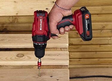 Акумуляторний дриль-шуруповерт Einhell TC-CD 18-2 Li (18V, 2 швидкості, 18+1 момент, LED-підсвітка)