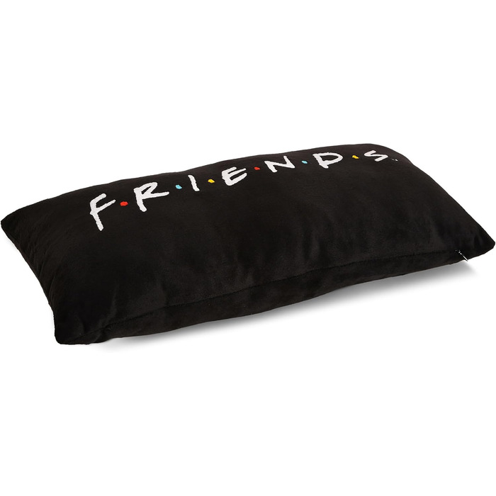 Декоративна подушка Elbenwald Friends з логотипом, 47x10x24 см, чорна, поліестер, унісекс, подарунок