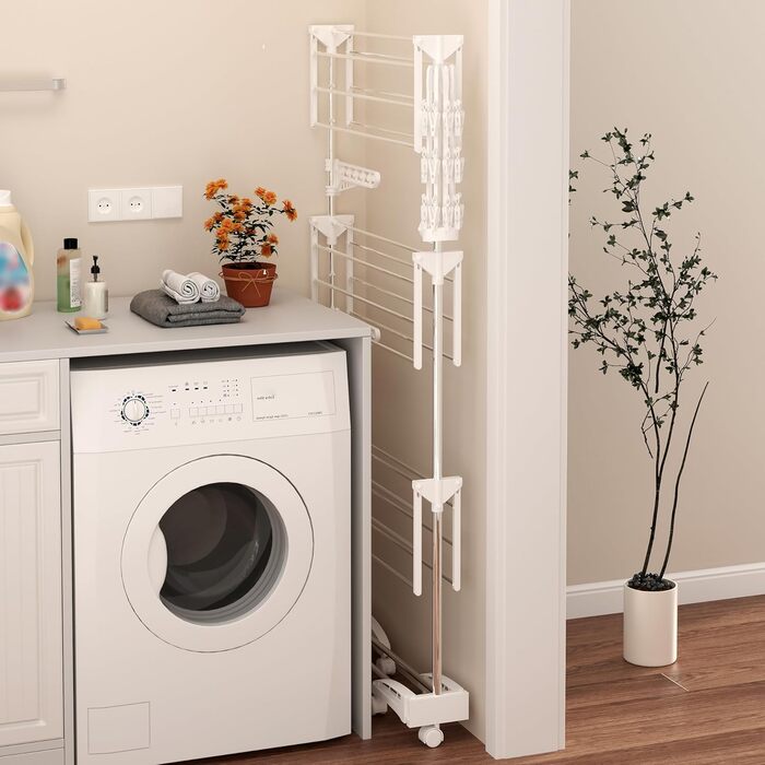 Сушарка для білизни Hyfive, велика, 4 яруси, з кріпленням для шкарпеток, нержавіюча сталь, складається для зберігання