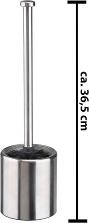 Набір для туалету Bambelaa: щітка для унітазу, гачок, контейнер з нержавіючої сталі, скло, чорний, срібний (10 x 36,5 см)