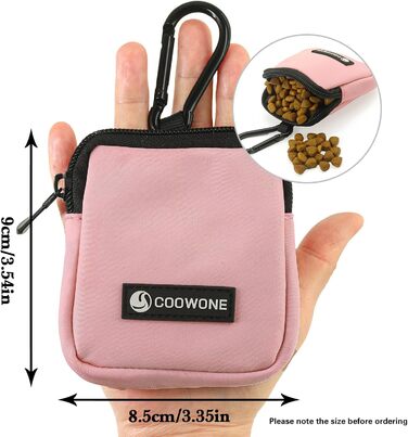 Сумка для ласощів для собак COOWONE з тренувальним клікером, водонепроникна, з тримачем для пакетів, чорна та рожева
