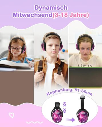 Навушники для захисту від шуму ZOHAN 030 для дітей 3-18 років, для дітей з аутизмом, для школи, концерту, галактичний дизайн