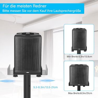 Підставка для колонок, 2 шт., регульована висота 86–127 см, з кабельною організацією, вантажопідйомність 3.6 кг, для малих колонок (PX3 3-P21)