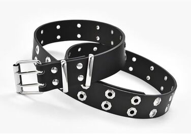 Жіночий шкіряний ремінь Punk стилю з пряжкою, чорний, з отворами у вигляді зірок, для джинсів та пальто
