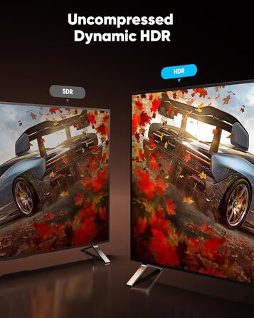 HDMI кабель Highwings 5 метрів 8K, HDMI 2.1, 48Gbps, Ultra Highspeed, Ethernet, HDR10, eARC, DTS:X, 3D, HDCP 2.2/2.3, сумісний з PS5/4/3, HDTV, Blu-ray, монітор