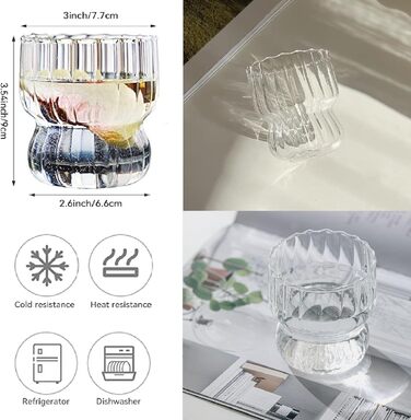 FYBlossom Cappuccino Glasses 4 pcs 250 ml Clear Glass