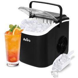 1.3L Countertop Ice Maker - Self-Cleaning - 12kg/24lbs - Makes 9 Cubes Every 6 Minutes - Black