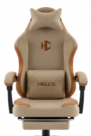 Ігрове крісло HELL'S CHAIR HC-1016, бежева тканина