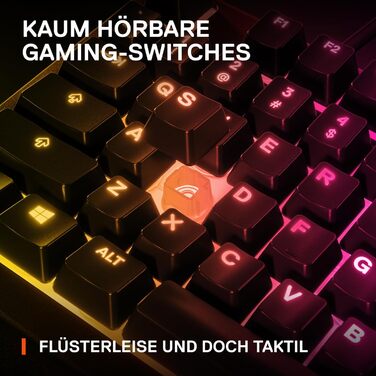 Клавіатура SteelSeries Apex 3 для ігор - RGB підсвічування 10 зон, магнітна підставка для зап'ястя, QWERTY (Nordic), чорний колір