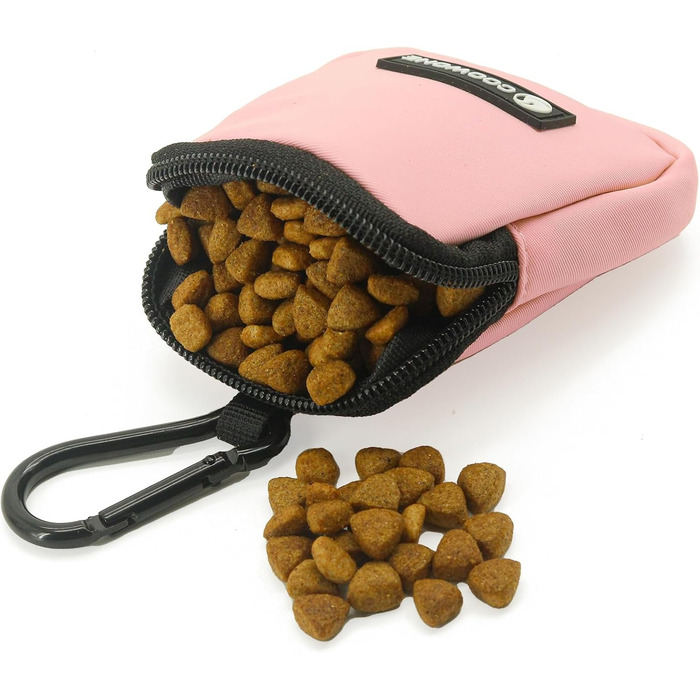Сумка для ласощів для собак COOWONE з тренувальним клікером, водонепроникна, з тримачем для пакетів, чорна та рожева