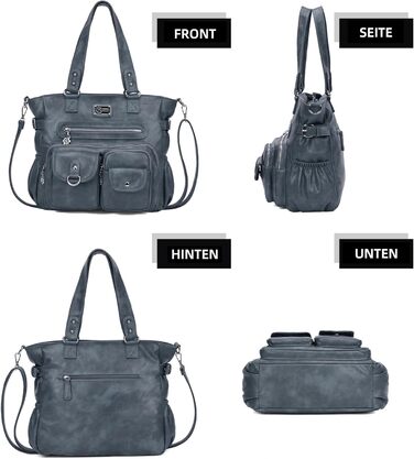 Сумка жіноча KL928 через плече, велика, PU шкіра, чорно-блакитна (під павича)