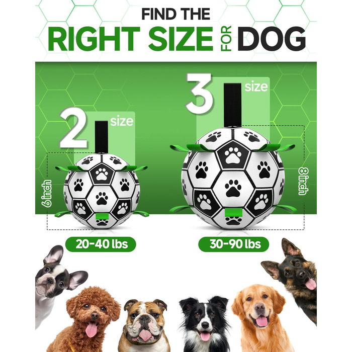 Interactive Dog Toy, Football with Gripping Flanges, Durable Dog Balls for Small and Medium Breeds, Water Toy, Suitable for Indoor and Outdoor Use