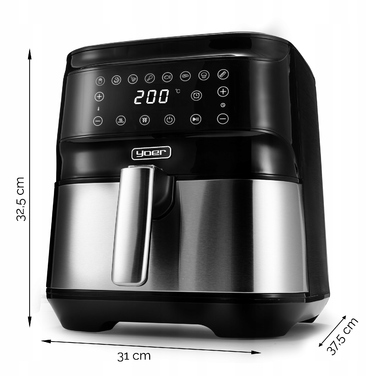 Аерофритюрниця Yoer 6L Air Fryer 1700W: 12 програм + сепаратор