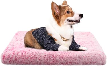 Крісло-ліжко для собак великих та маленьких порід, м'яке, плюшеве, з захистом дивану, для котів та собак, тепле зимове ліжко, легко миється, знімний чохол, антиковзаюче, розмір XL (100x60x10 см), рожеве