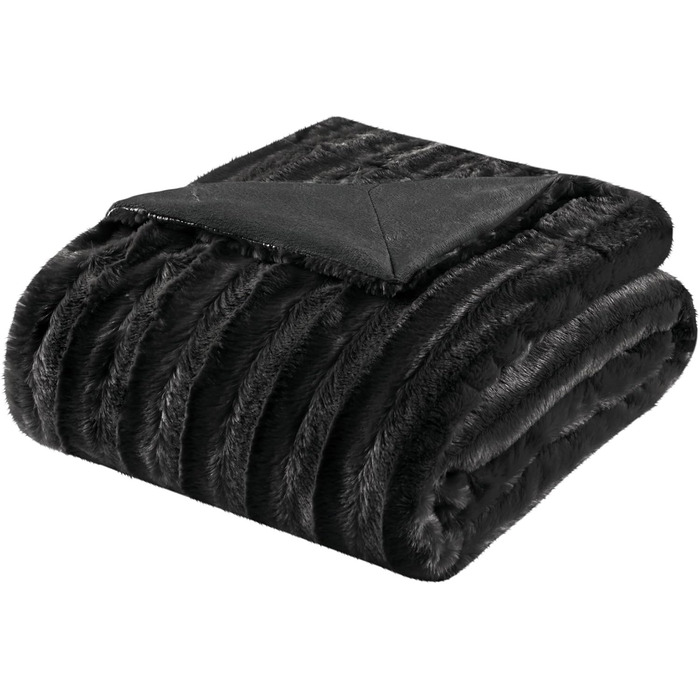 Плед Madison Park Duke Luxury: м'який, пухнастий, з довгим ворсом, 50x60 см, блакитний