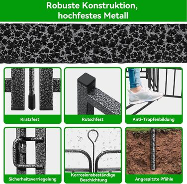 Вольєр для цуценят 544 см, 80 см висота, 8-секційний складний вольєр для тварин з дверцятами, вольєр для собак, котів, кроликів, для саду, збірка без інструментів